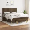 Image de vidaXL Boxspring met matras stof donkerbruin 160x200 cm3137488