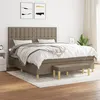 Image de vidaXL Boxspring met matras stof taupe 160x200 cm3137489