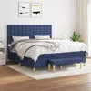 Image de vidaXL Boxspring met matras stof blauw 160x200 cm3137491