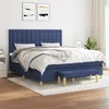 Image de vidaXL Boxspring met matras stof blauw 180x200 cm3137499