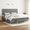 Image de vidaXL Boxspring met matras stof donkergrijs 200x200 cm3137502