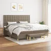 Image de vidaXL Boxspring met matras stof taupe 200x200 cm3137505