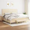 Image de vidaXL Boxspring met matras stof cràmekleurig 200x200 cm3137506