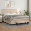 Image de vidaXL Boxspring met matras kunstleer cappuccinokleurig 160x200 cm3137556