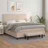 Image de vidaXL Boxspring met matras kunstleer cappuccinokleurig 180x200 cm3137562