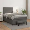 Image de vidaXL Boxspring met matras kunstleer grijs 120x200 cm3137597