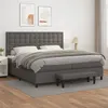 Image de vidaXL Boxspring met matras kunstleer grijs 200x200 cm3137687