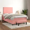 Image de vidaXL Boxspring met matras fluweel roze 120x200 cm3137718