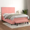 Image de vidaXL Boxspring met matras fluweel roze 140x190 cm3137724