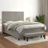 Image de vidaXL Boxspring met matras fluweel lichtgrijs 140x200 cm3137725