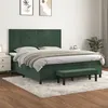 Image de vidaXL Boxspring met matras fluweel donkergroen 160x200 cm3137734