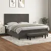 Image de vidaXL Boxspring met matras fluweel donkergrijs 180x200 cm3137738