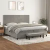 Image de vidaXL Boxspring met matras fluweel lichtgrijs 200x200 cm3137743