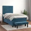 Image de vidaXL Boxspring met matras fluweel donkerblauw 100x200 cm3137771
