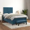 Image de vidaXL Boxspring met matras fluweel donkerblauw 120x200 cm3137777
