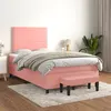 Image de vidaXL Boxspring met matras fluweel roze 120x200 cm3137778