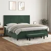 Image de vidaXL Boxspring met matras fluweel donkergroen 200x200 cm3137806