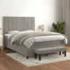 Image de vidaXL Boxspring met matras fluweel lichtgrijs 140x200 cm3137845