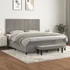 Image de vidaXL Boxspring met matras fluweel lichtgrijs 180x200 cm3137857