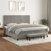 Image de vidaXL Boxspring met matras fluweel lichtgrijs 200x200 cm3137863