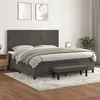 Image de vidaXL Boxspring met matras fluweel donkergrijs 200x200 cm3137864