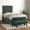 Image de vidaXL Boxspring met matras fluweel donkergroen 90x190 cm3137878