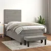 Image de vidaXL Boxspring met matras fluweel lichtgrijs 100x200 cm3137887