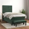 Image de vidaXL Boxspring met matras fluweel donkergroen 100x200 cm3137890