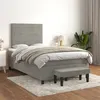 Image de vidaXL Boxspring met matras fluweel lichtgrijs 120x200 cm3137893