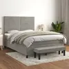 Image de vidaXL Boxspring met matras fluweel lichtgrijs 140x190 cm3137899