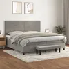 Image de vidaXL Boxspring met matras fluweel lichtgrijs 200x200 cm3137923