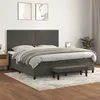 Image de vidaXL Boxspring met matras fluweel donkergrijs 200x200 cm3137924