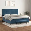 Image de vidaXL Boxspring met matras fluweel donkerblauw 200x200 cm3137927