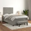 Image de vidaXL Boxspring met matras fluweel lichtgrijs 120x200 cm3137953