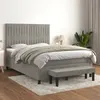 Image de vidaXL Boxspring met matras fluweel lichtgrijs 140x200 cm3137965