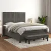 Image de vidaXL Boxspring met matras fluweel donkergrijs 140x200 cm3137966