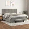 Image de vidaXL Boxspring met matras fluweel lichtgrijs 200x200 cm3137983