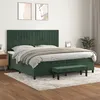 Image de vidaXL Boxspring met matras fluweel donkergroen 200x200 cm3137986