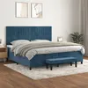 Image de vidaXL Boxspring met matras fluweel donkerblauw 200x200 cm3137987