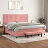 Image de vidaXL Boxspring met matras fluweel roze 200x200 cm3137988