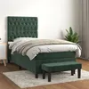 Image de vidaXL Boxspring met matras fluweel donkergroen 80x200 cm3137992