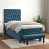 Image de vidaXL Boxspring met matras fluweel donkerblauw 80x200 cm3137993