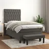 Image de vidaXL Boxspring met matras fluweel donkergrijs 90x200 cm3138002