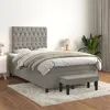 Image de vidaXL Boxspring met matras fluweel lichtgrijs 120x200 cm3138013