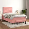 Image de vidaXL Boxspring met matras fluweel roze 120x200 cm3138018