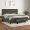 Image de vidaXL Boxspring met matras fluweel donkergrijs 200x200 cm3138044