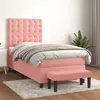 Image de vidaXL Boxspring met matras fluweel roze 90x190 cm3138060