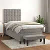 Image de vidaXL Boxspring met matras fluweel lichtgrijs 90x200 cm3138061