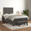 Image de vidaXL Boxspring met matras fluweel donkergrijs 120x200 cm3138074