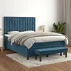 Image de vidaXL Boxspring met matras fluweel donkerblauw 140x190 cm3138083